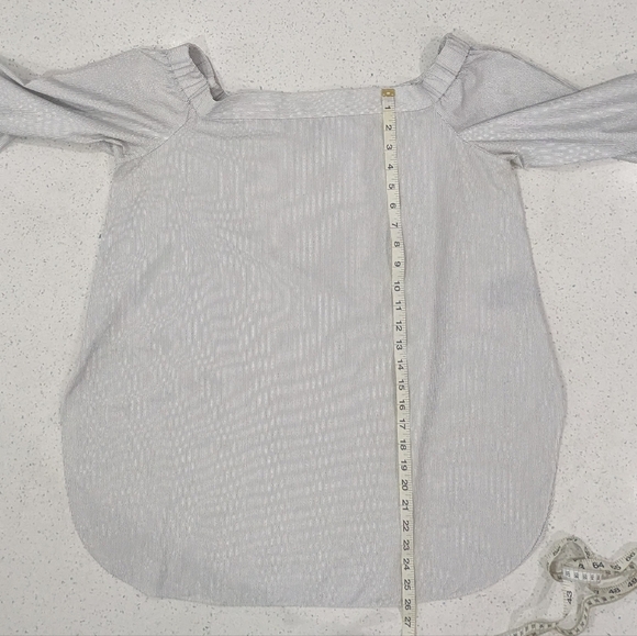 Tibi Revolve Cotton White Black Striped Off The Shoulder Tunic Top 3/4 Sleeve 10 - Picture 5 of 12